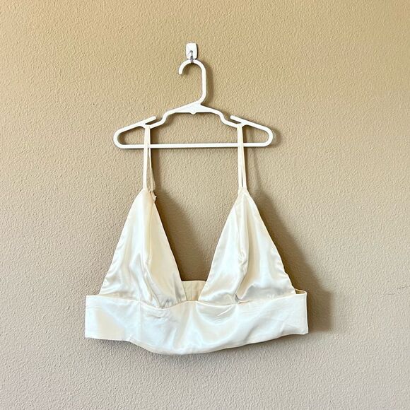Choosy Champagne Satin Crop Top - Picture 1 of 8